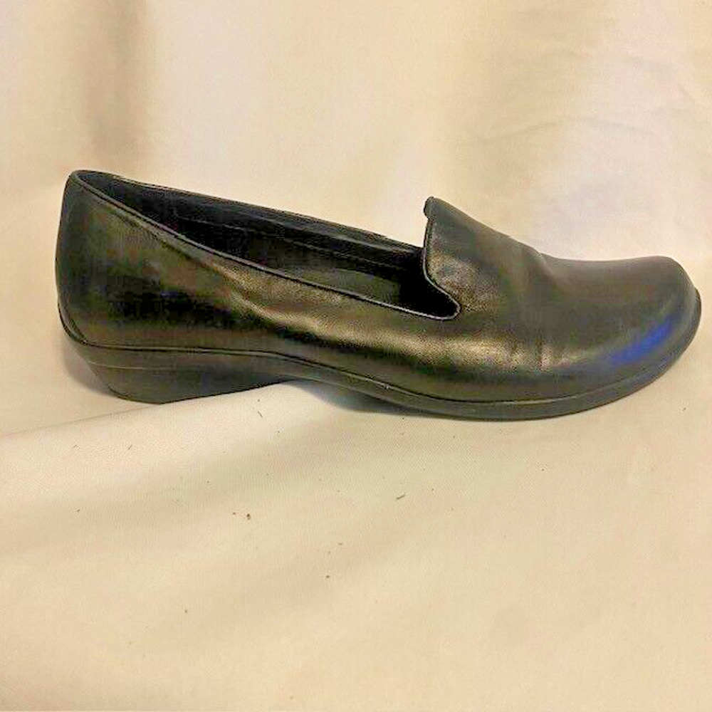 DANSKO Oksana Black Leather Flats Loafers Slip On Shoes Womens 9.5 EU 40